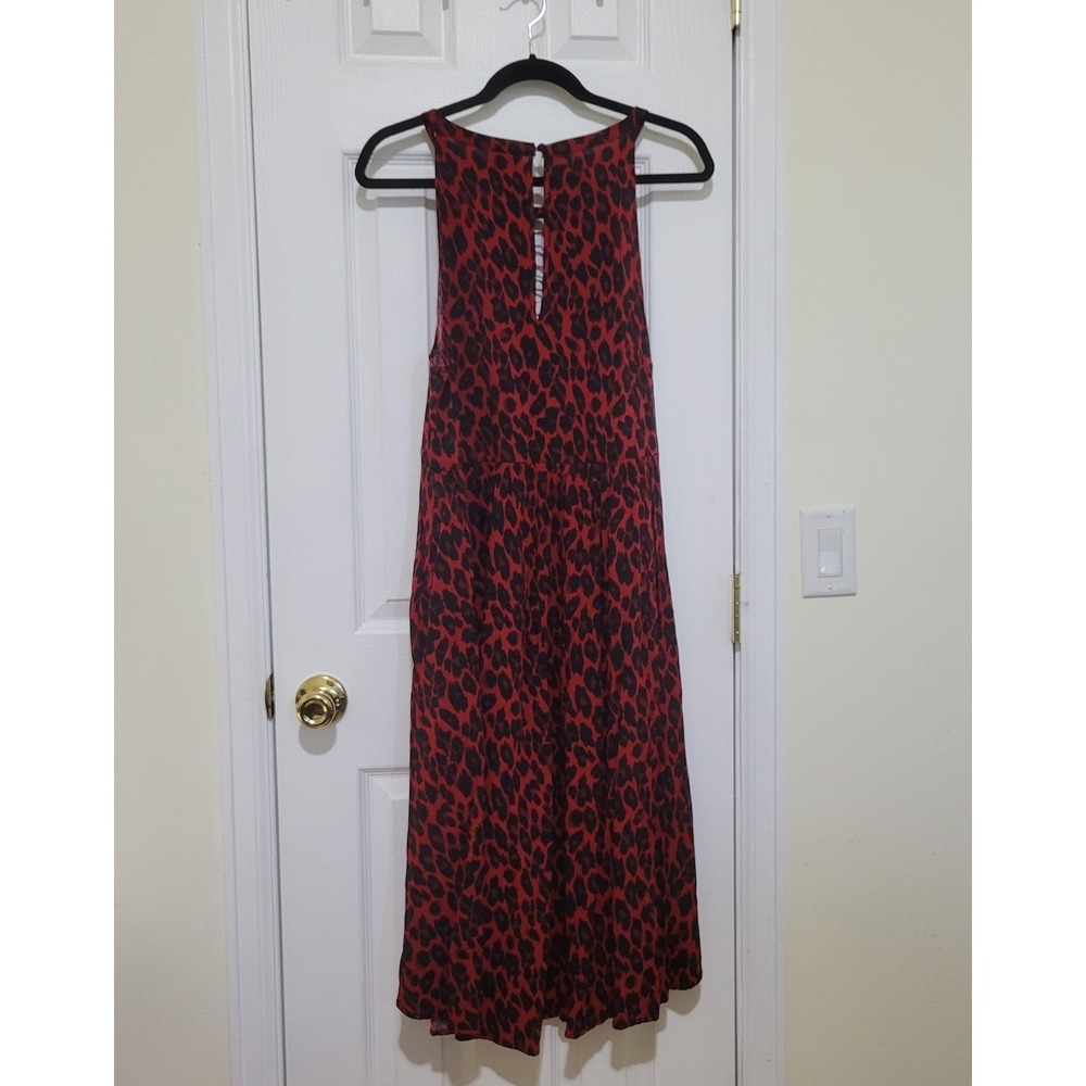Torrid Red Leopard Print O-Ring Lattice High Low Midi Dress Plus Size 2 2X - Picture 2 of 10